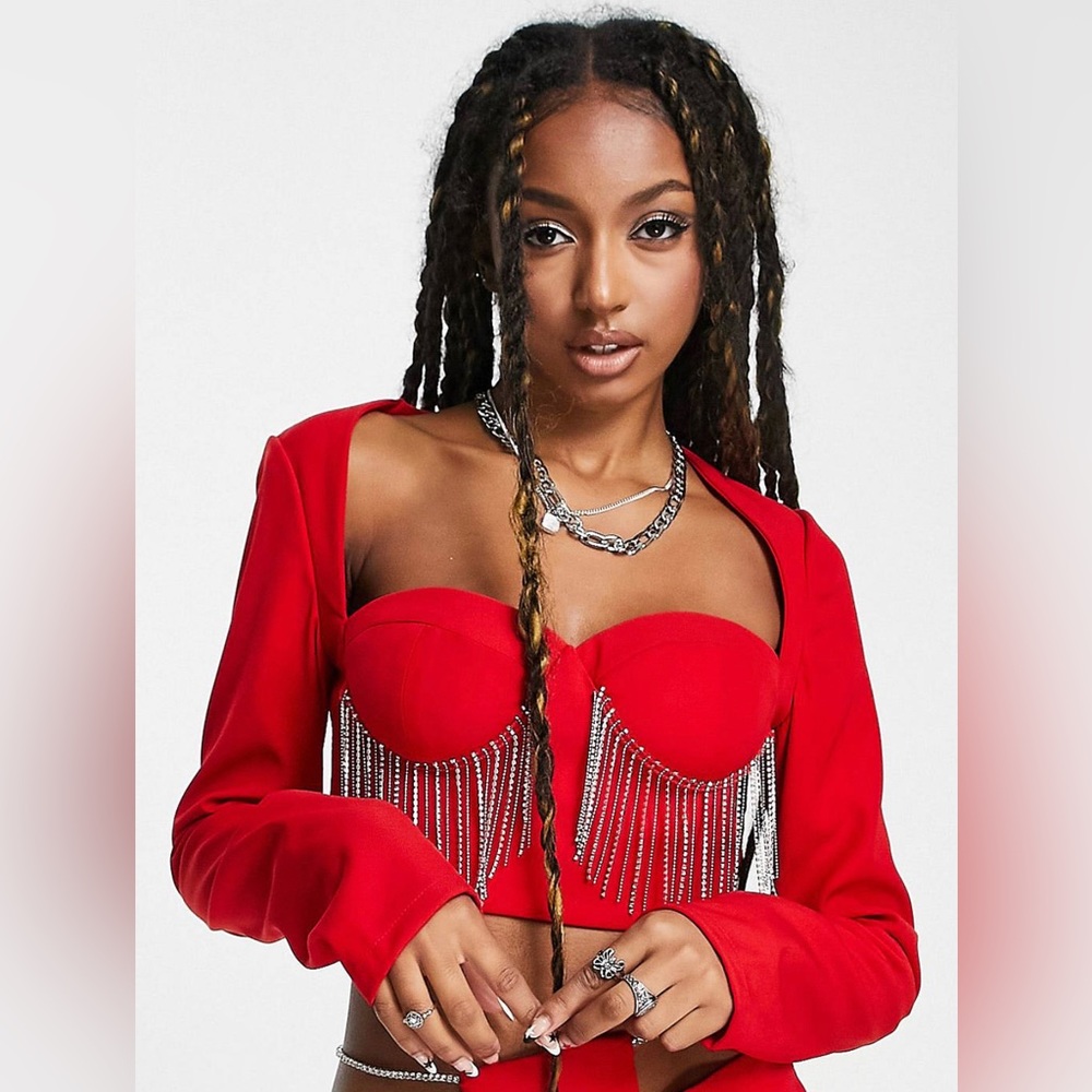Long sleeve tassel/fringe top
